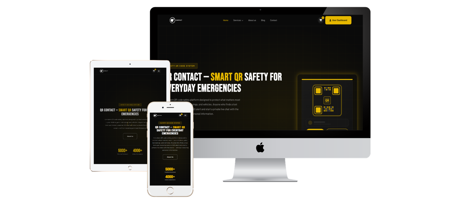 QR contact website enabling secure vehicle owner communication.